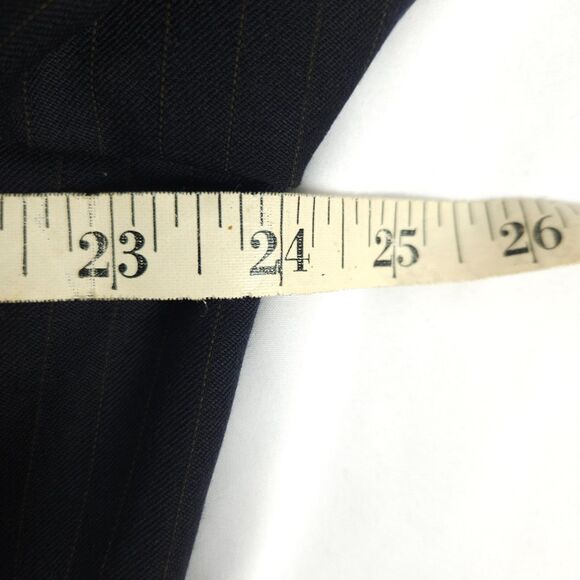 Roberto Villini Mens 42L Navy Pinstripe Super 100s Wool Sports Coat Blazer Italy - Picture 9 of 11